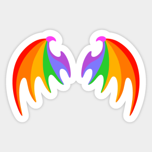 BACK PRINT - Rainbow Dragon Bat Wings Sticker